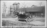 Nellie Druillard with three unknown women in an automobile