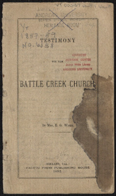Testimony For The Battle Creek Church