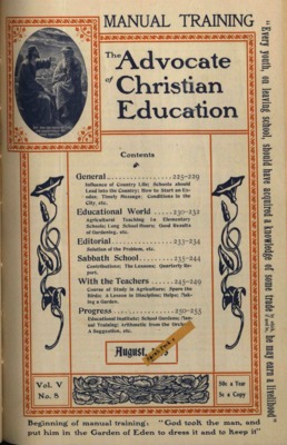 The Advocate of Christian Education | August 1, 1903