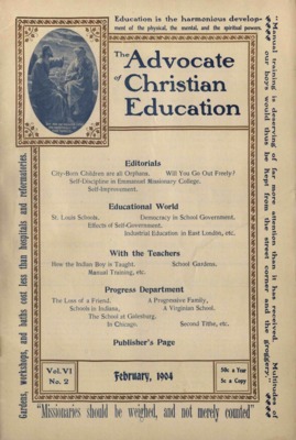 The Advocate of Christian Education | February 1, 1904