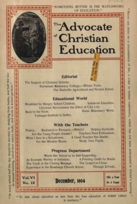 The Advocate of Christian Education | December 1, 1904