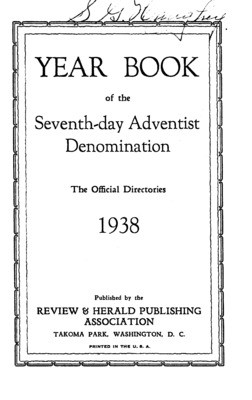 Seventh-day Adventist Yearbook | January 1, 1938