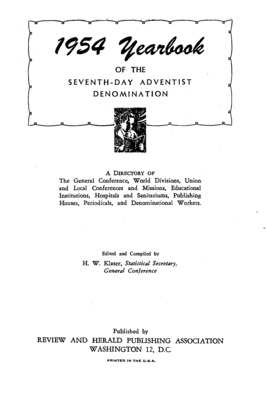 Seventh-day Adventist Yearbook | January 1, 1954