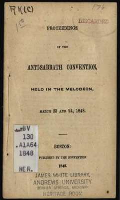Proceedings of the Anti-Sabbath Convention