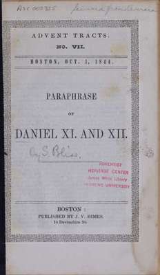 Paraphrase of Daniel XI and XII