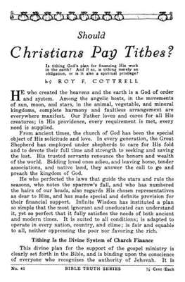 Should christians pay tithes?