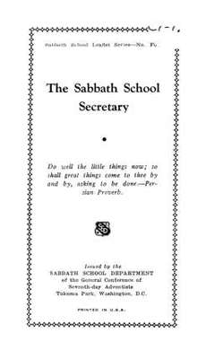 The Sabbath school secretary