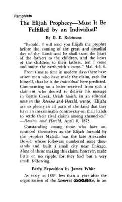 The Elijah prophecy
