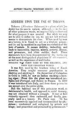 Address upon the use of tobacco