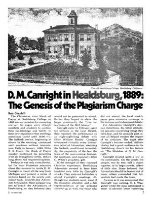 D M Canright in Healdsburg 1889