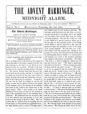 Advent Harbinger and Midnight Alarm | October 2, 1844