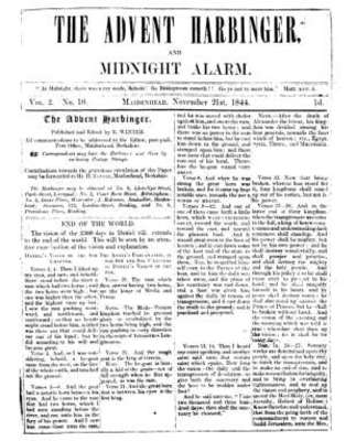 Advent Harbinger and Midnight Alarm | November 21, 1844