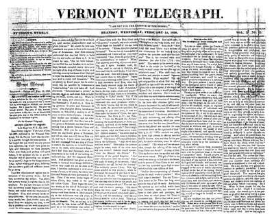 Vermont Telegraph | February 14, 1838