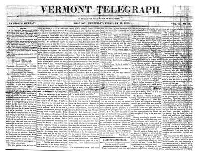 Vermont Telegraph | February 21, 1838