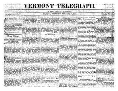 Vermont Telegraph | February 28, 1838