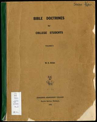 Bible Doctrines for College Students, Vol. 2 (1944)