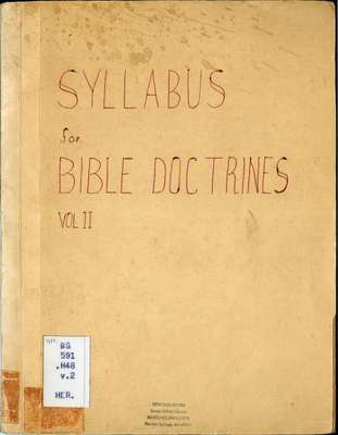 Syllabus for Bible Doctrines