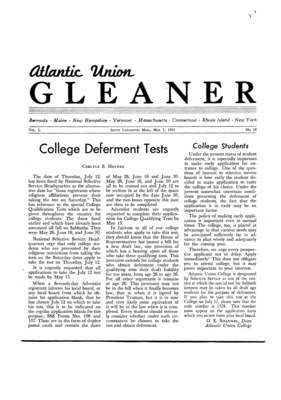 Atlantic Union Gleaner | May 1, 1951