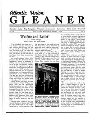 Atlantic Union Gleaner | November 1, 1954