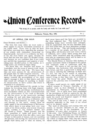 Union Conference Record | May 1, 1898