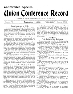 Union Conference Record | September 11, 1903
