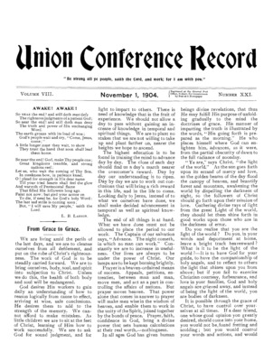 Union Conference Record | November 1, 1904