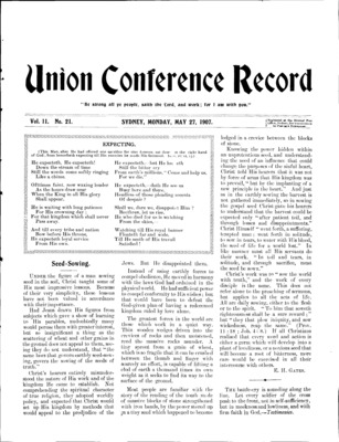 Union Conference Record | May 27, 1907