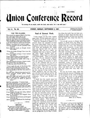 Union Conference Record | September 9, 1907