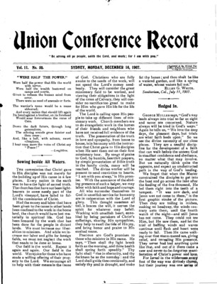 Union Conference Record | December 16, 1907