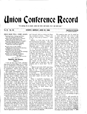 Union Conference Record | June 22, 1908