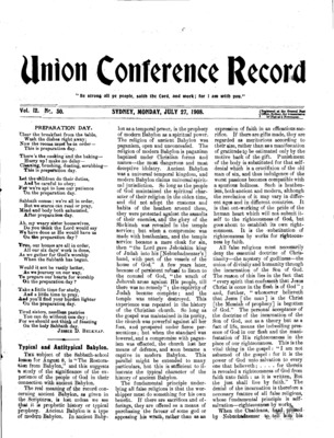 Union Conference Record | July 27, 1908