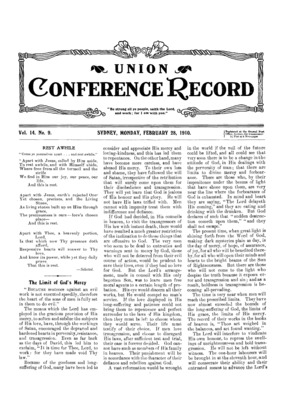 Union Conference Record | February 28, 1910