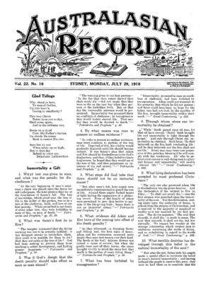 Australasian Record | July 29, 1918