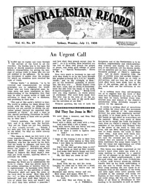 Australasian Record | July 11, 1938