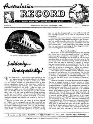 Australasian Record and Advent World Survey | December 6, 1954