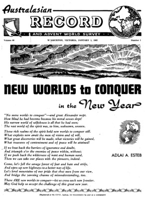 Australasian Record and Advent World Survey | January 1, 1962