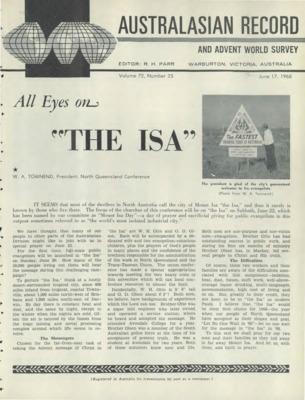 Australasian Record and Advent World Survey | June 17, 1968
