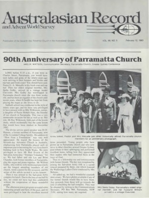 Australasian Record and Advent World Survey | February 12, 1983