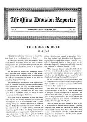 The China Division Reporter | October 1, 1936