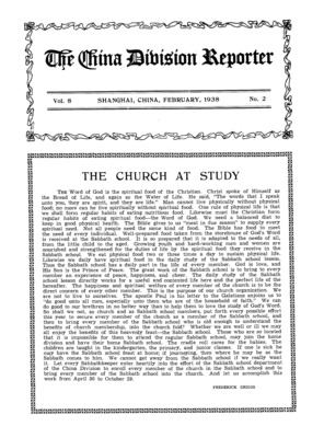 The China Division Reporter | February 1, 1938