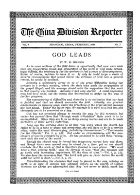 The China Division Reporter | February 1, 1939