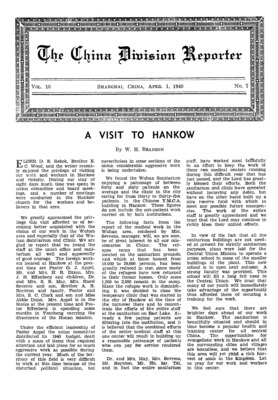 The China Division Reporter | April 1, 1940