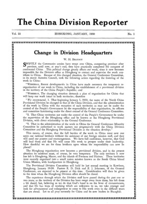 The China Division Reporter | January 1, 1950
