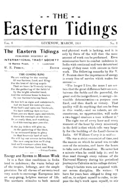 The Eastern Tidings | March 15, 1911