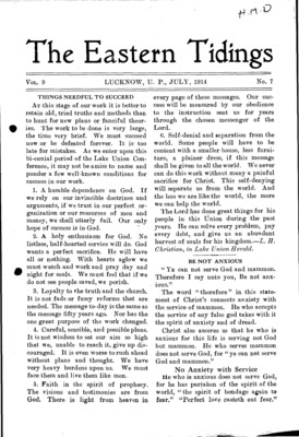 The Eastern Tidings | July 15, 1914