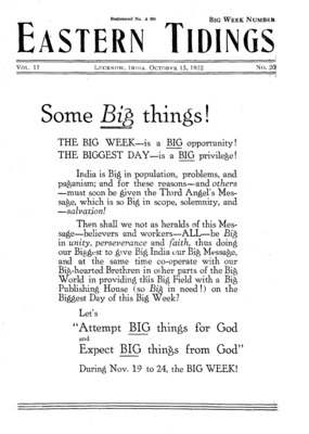 Eastern Tidings | October 15, 1922