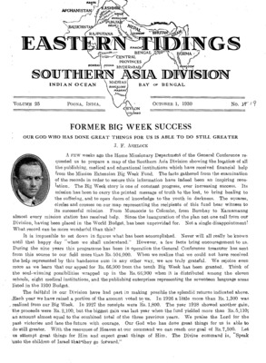 Eastern Tidings | October 1, 1930
