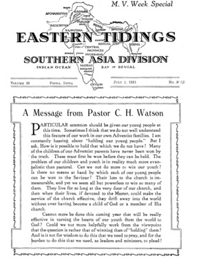 Eastern Tidings | July 1, 1931