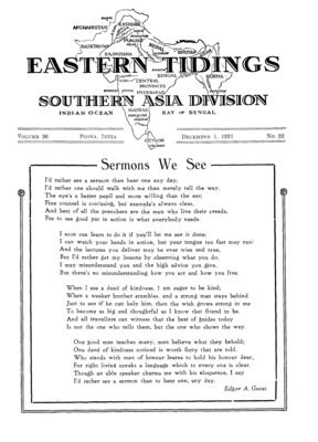 Eastern Tidings | December 1, 1931
