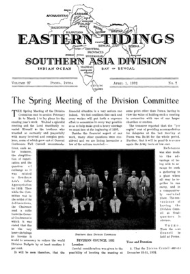 Eastern Tidings | April 1, 1932